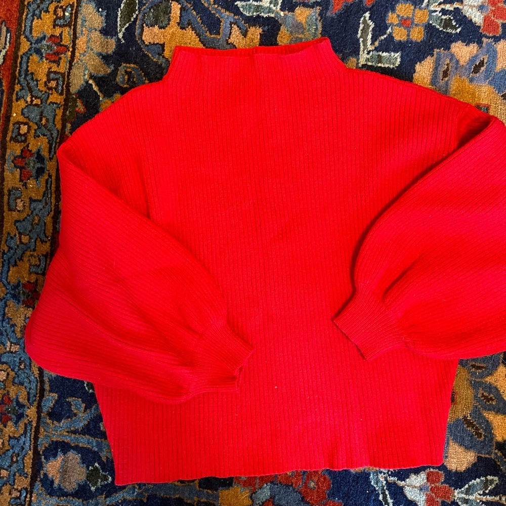 Line & Dot Vibrant Red Turtleneck Sweater
